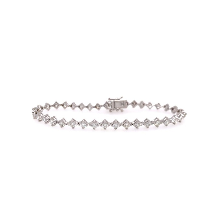 14K White Gold Diamond Dennis Bracelet