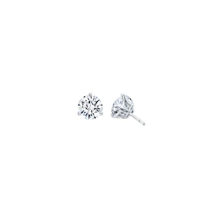 Rahaminov 18K White Gold Diamond Stud Earrings