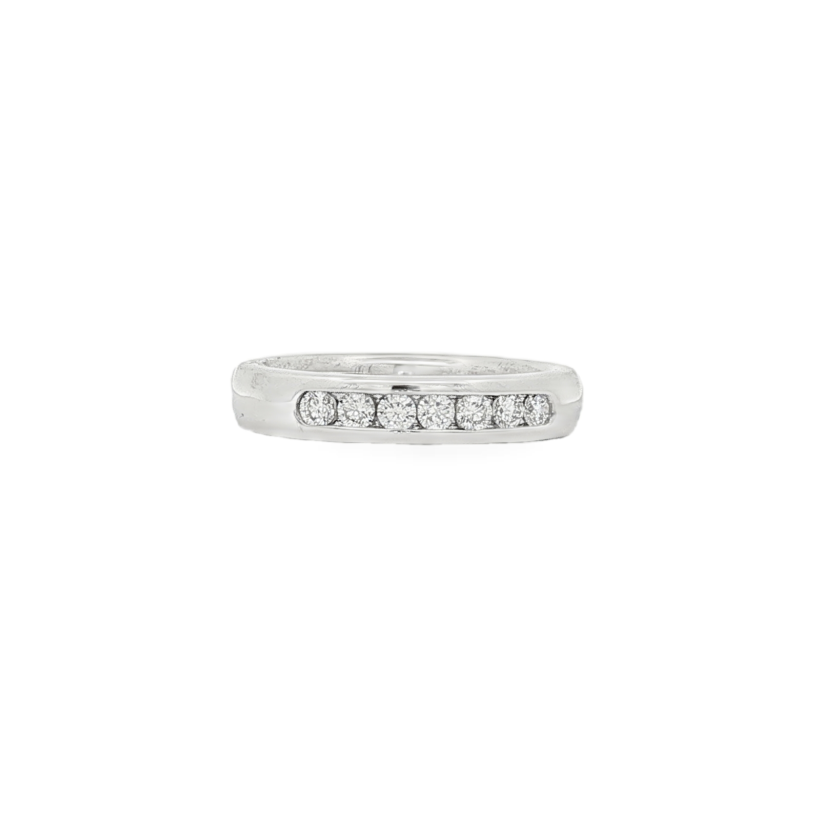 18K White Gold Diamond Men's Band