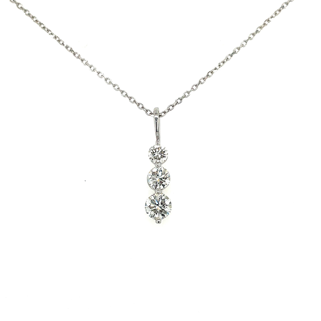 14K White Gold Diamond Dangle Necklace