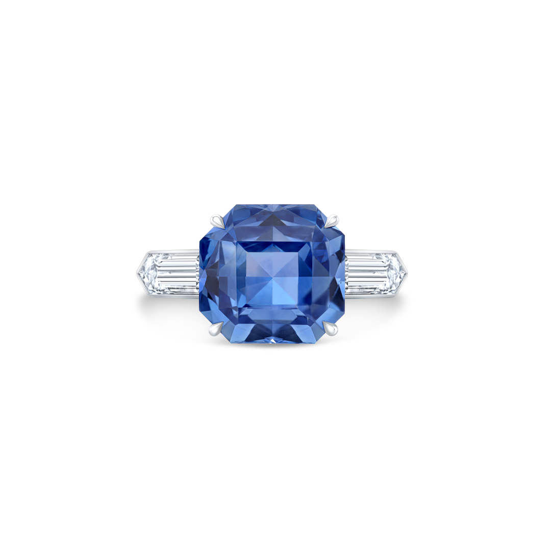 Platinum Sapphire Diamond Ring - 52513