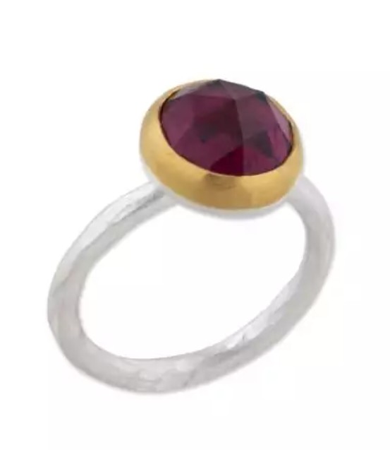 Lika Behar Sterling Silver and 24K Yellow Gold Tourmaline Ring