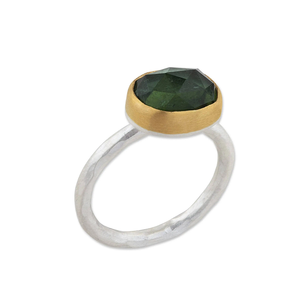 Lika Behar Sterling Silver and 24K Yellow Gold Tourmaline Ring
