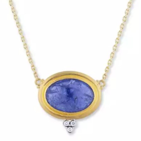 Lika Behar 24K Yellow Gold Tanzanite and Diamond Necklace - SLO-N-307-GDTNZ-2