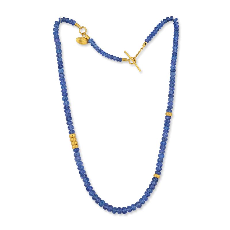 Lika Behar 24K Yellow Gold Tanzanite Bead Necklace