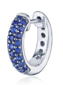 1/2 PAIR 18W KWIAT 0.26TW BLUE SAPPHIRE MOONLIGHT HUGGIE HOOPS