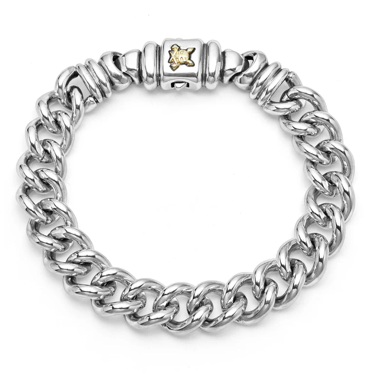 LAGOS Sterling Silver and 18K Yellow Gold Curb Link Chain