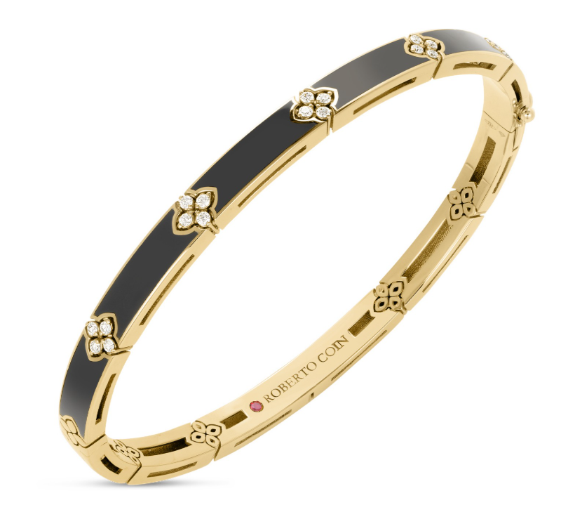 18Y R.COIN 0.14TW GH SI BLACK ENAMEL BANGLE