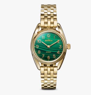 GLDPLT SS SHINOLA DERBY 30MM MALACHITE DIAL BRACELET - S0120307528