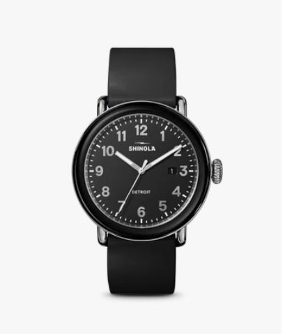 Detrola Watch, 41mm Black Rubber Strap