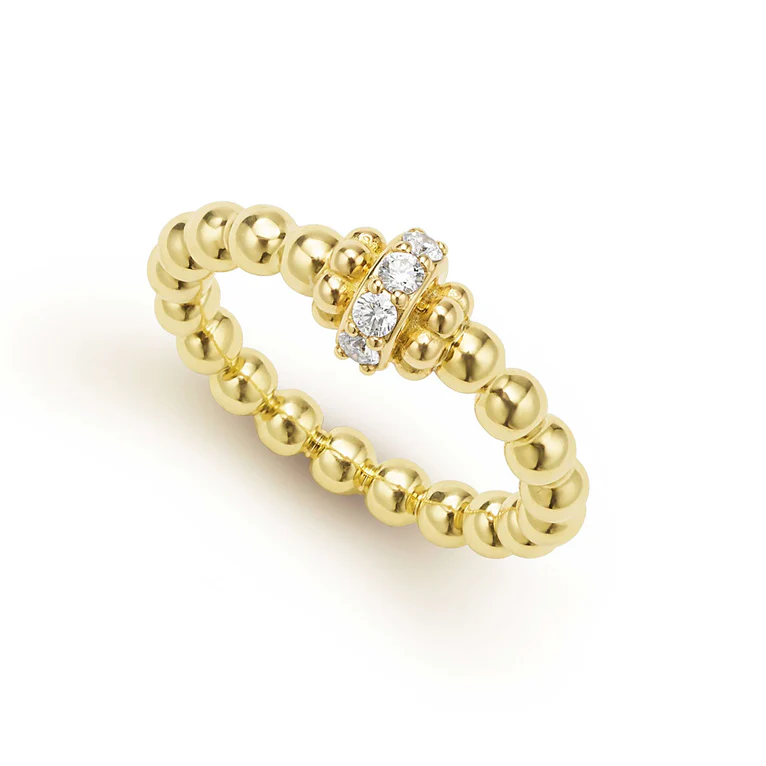 LAGOS 18K Yellow Gold Diamond Stacking Ring