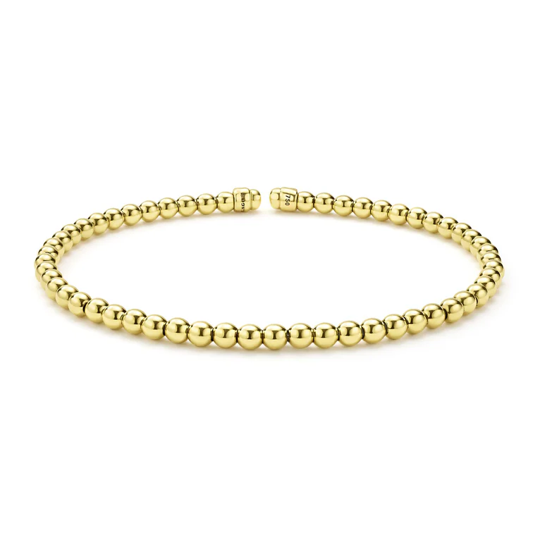 LAGOS 18K Yellow Gold Beaded Cuff Bracelet