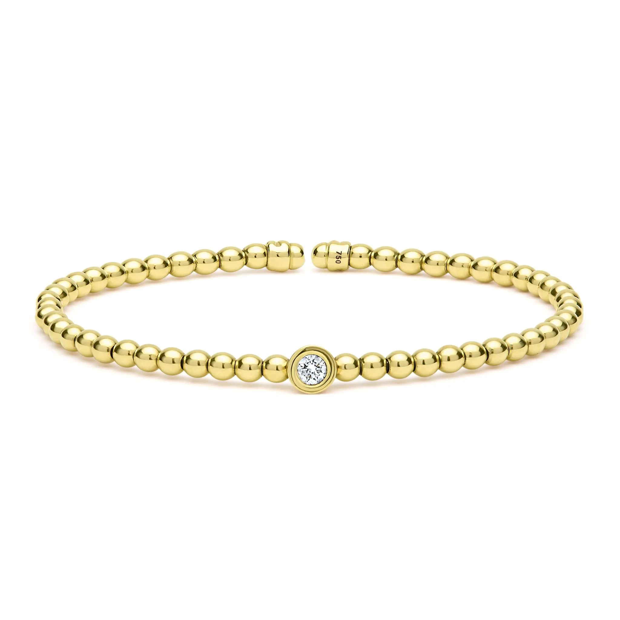LAGOS 18K Yellow Gold Diamond Beaded Cuff Bracelet