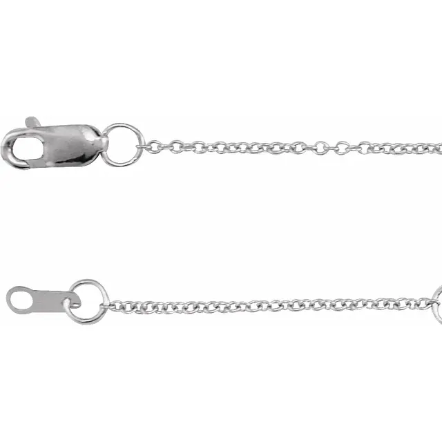 18K White Gold Cable Link Chain