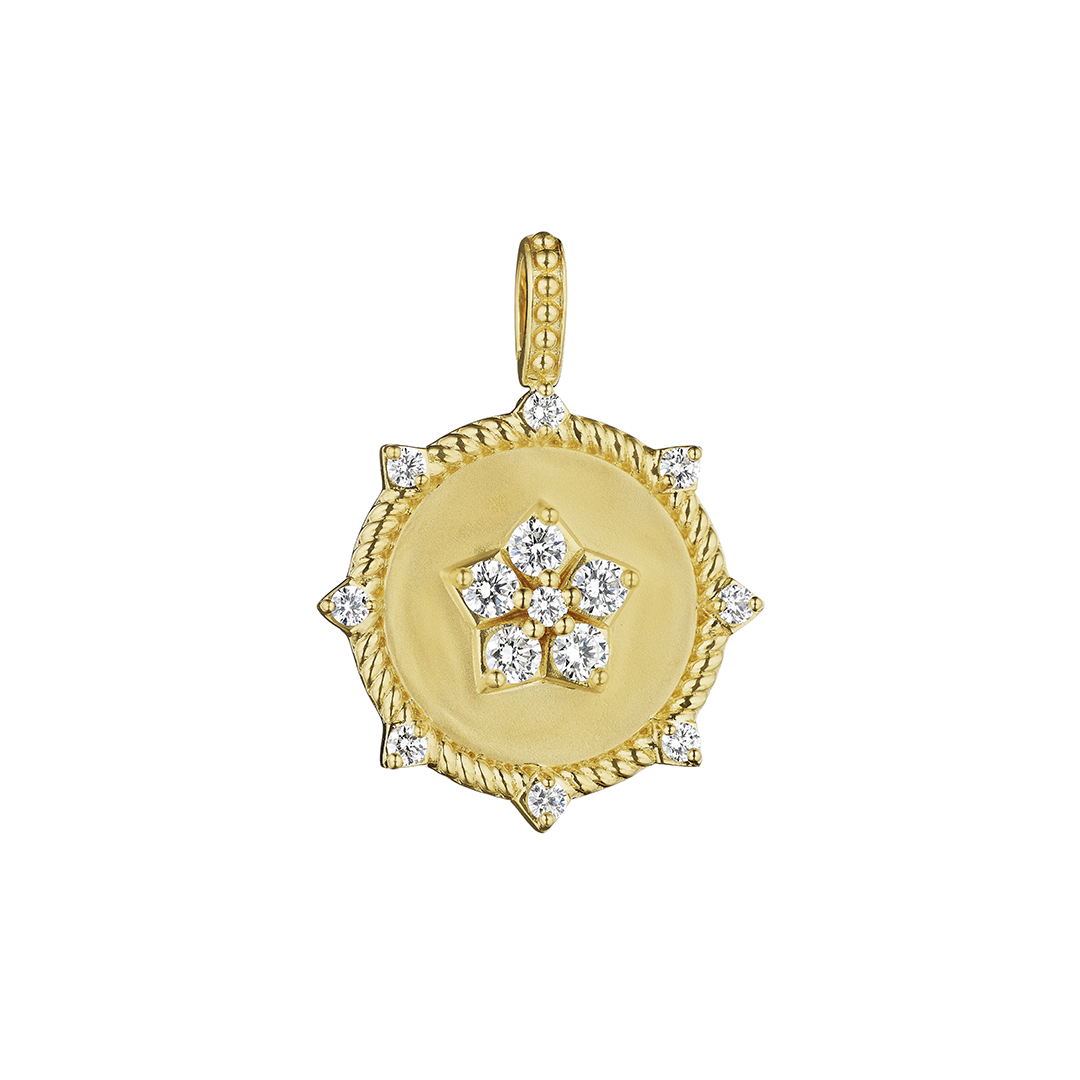 Penny Preville 18K Yellow Gold Diamond Star Medallion