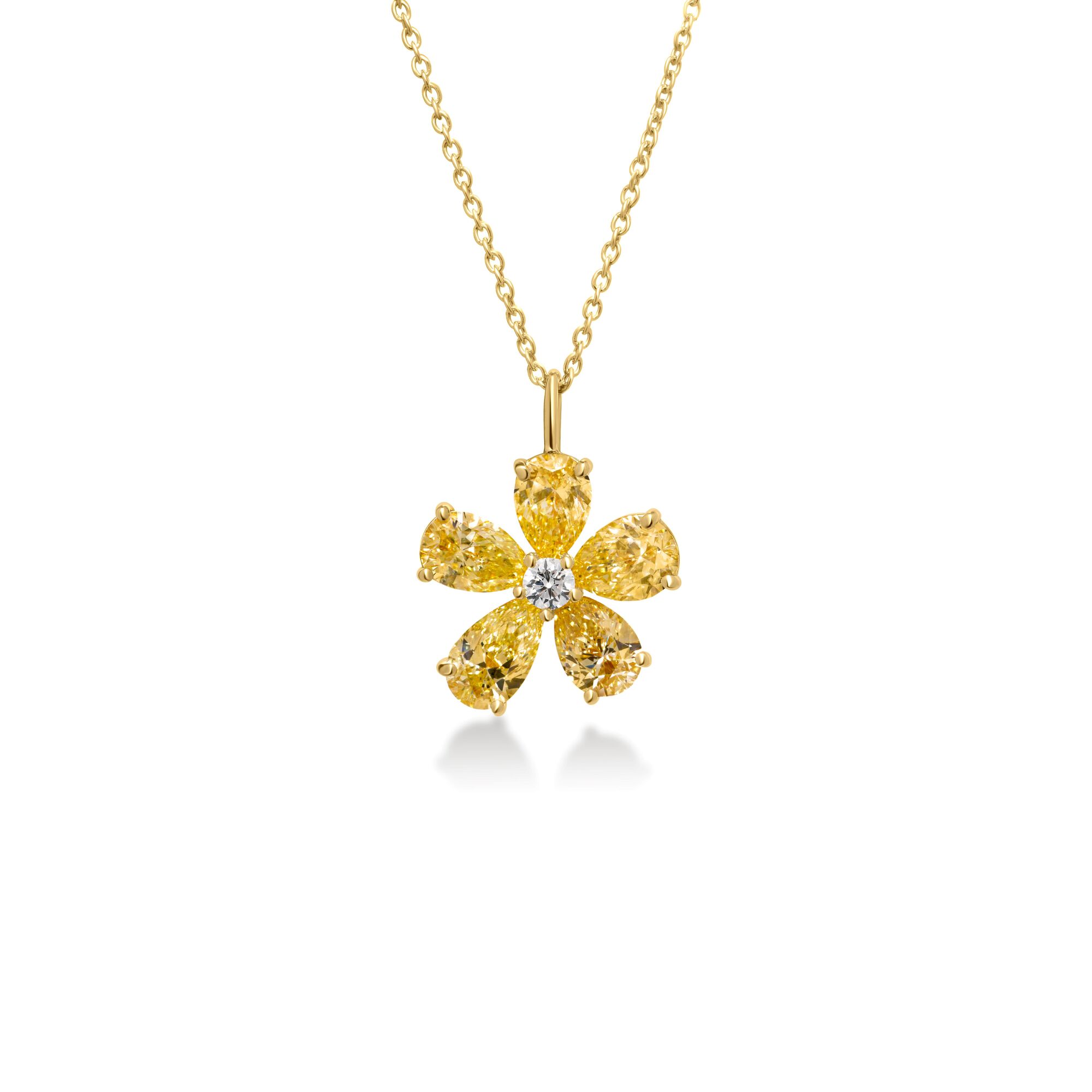 Roberto Coin 18K Yellow Gold Diamond Flower Necklace