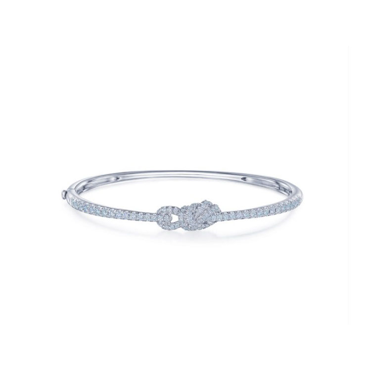 KWIAT Platinum Diamond Entwine Bangle Bracelet