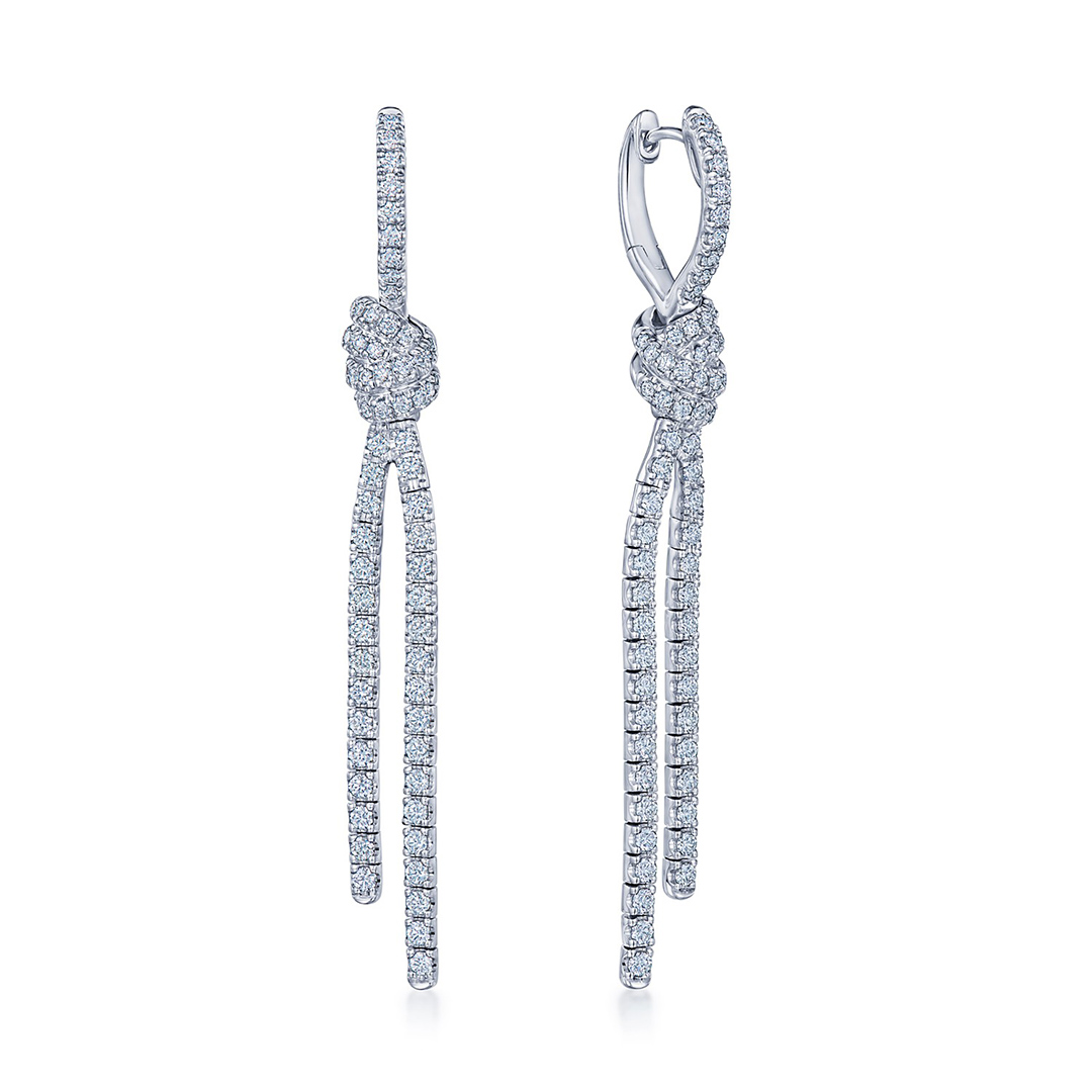Kwiat 18K White Gold Diamond Dangle Earrings