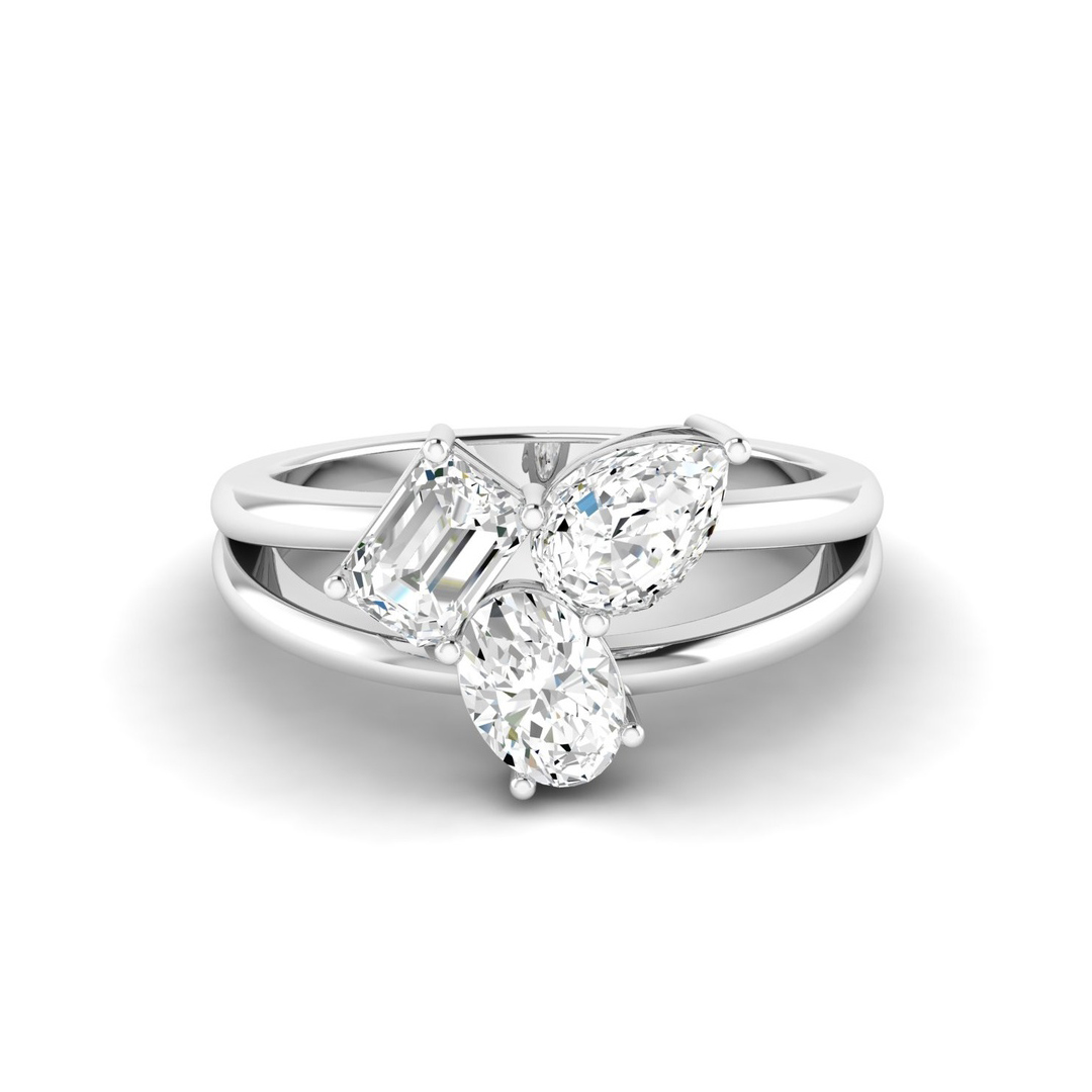 14K White Gold Diamond Cluster Ring