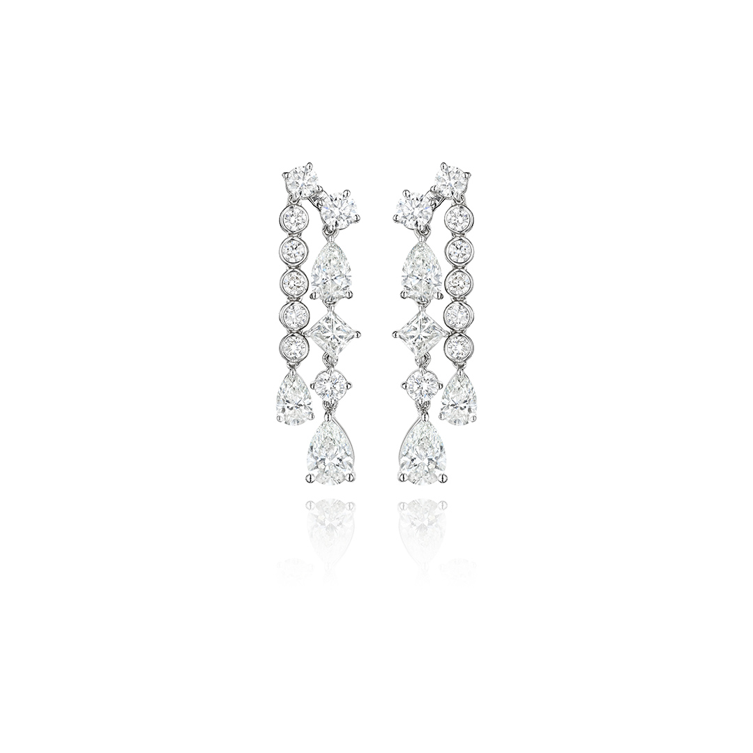 Penny Preville 18K White Gold Diamond Dangle Earrings
