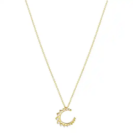 18Y 0.22TW GH VSSI CRESCENT MOON NECKLACE