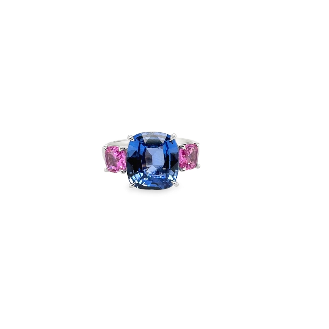Platinum Sapphire Three Stone Ring - SP424