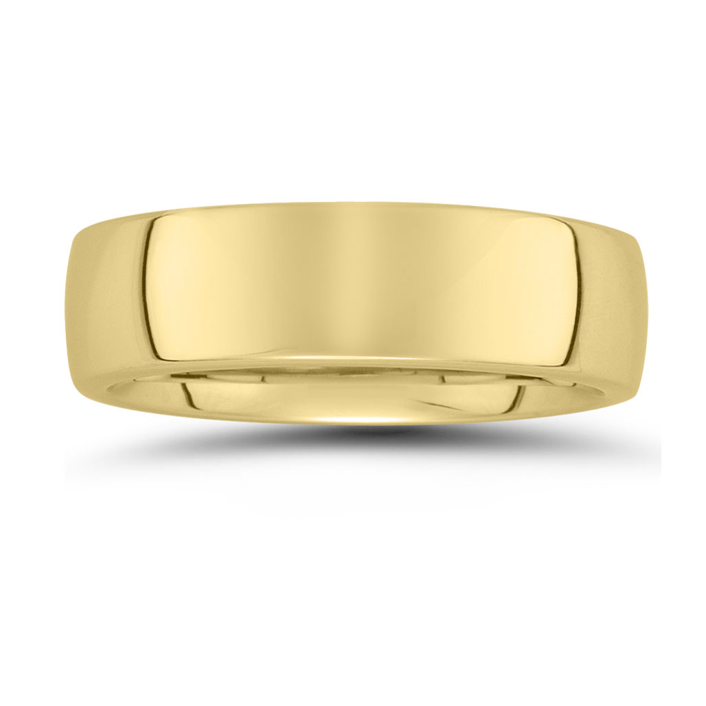 18K Yellow Gold 6mm Wedding Band