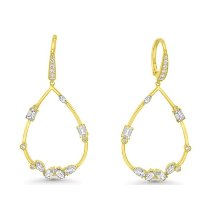 Penny Preville 18K Yellow Gold Moondance Diamond Dangle Earrings