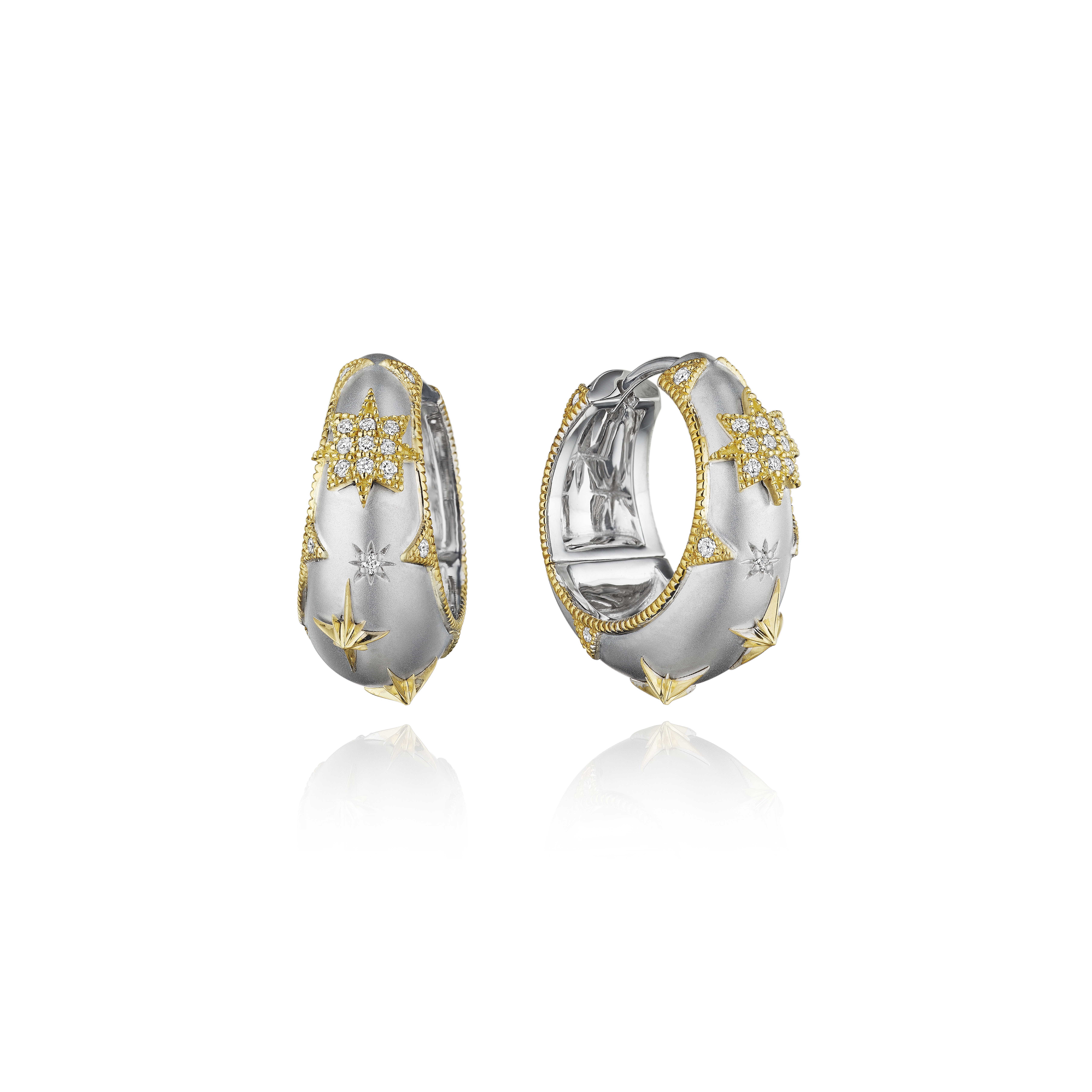 18WY 0.17TW GH VS1 SI2 CELESTIAL DREAMS HUGGIE HOOPS