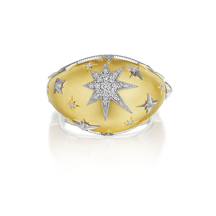 Penny Preville 18K Yellow and White Gold Diamond Ring
