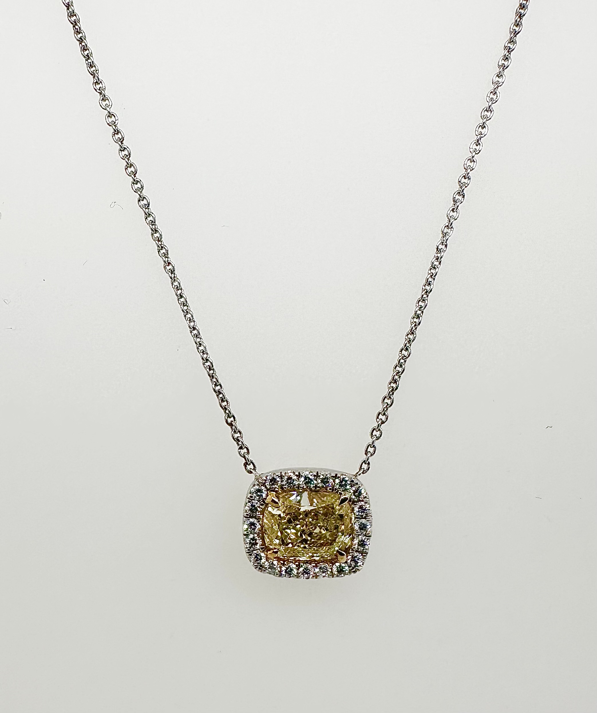 Platinum and 18K Yellow Gold Diamond Necklace