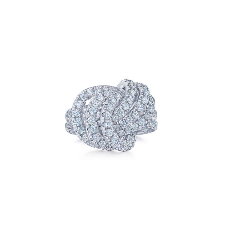 KWIAT 18K White Gold Diamond Knot Ring