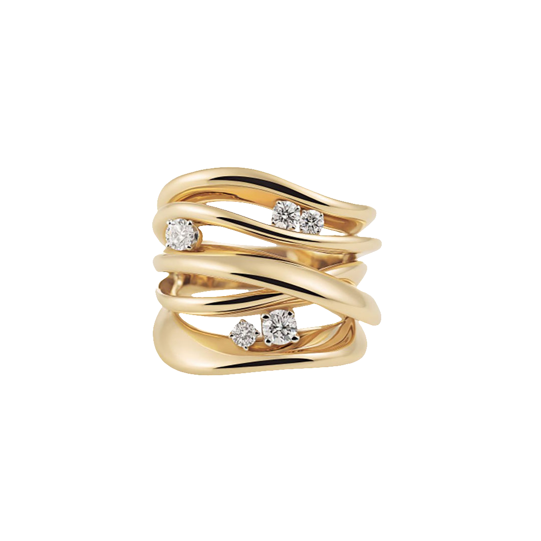 Cammilli Firenze 18K Yellow Gold Diamond Ring