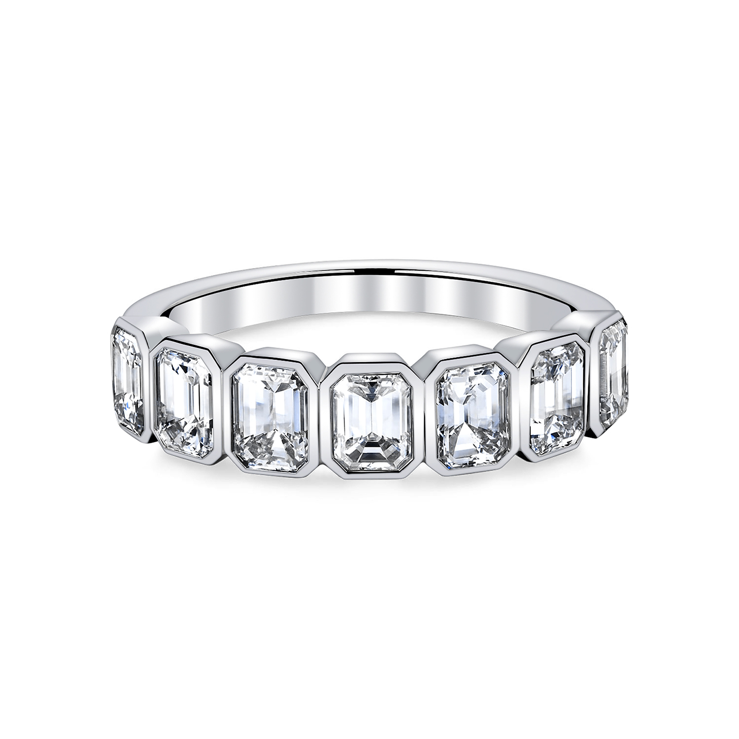 18K White Gold Diamond 1/2 Way Band