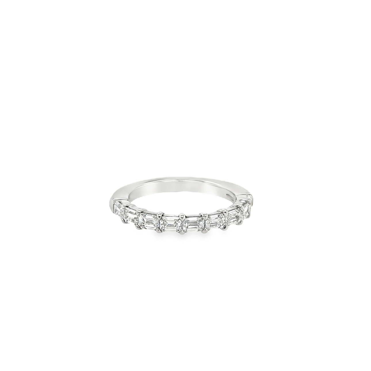 18K White Gold Diamond Half Way Band