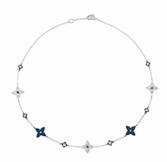 Mariani 18K White Gold And Blue Rhodium Diamond Necklace - 03881CO
