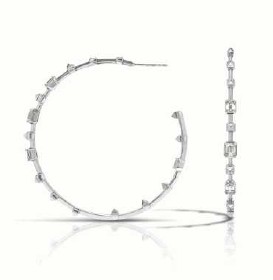 Mariani 18K White Gold Diamond Hoops - 03212OR