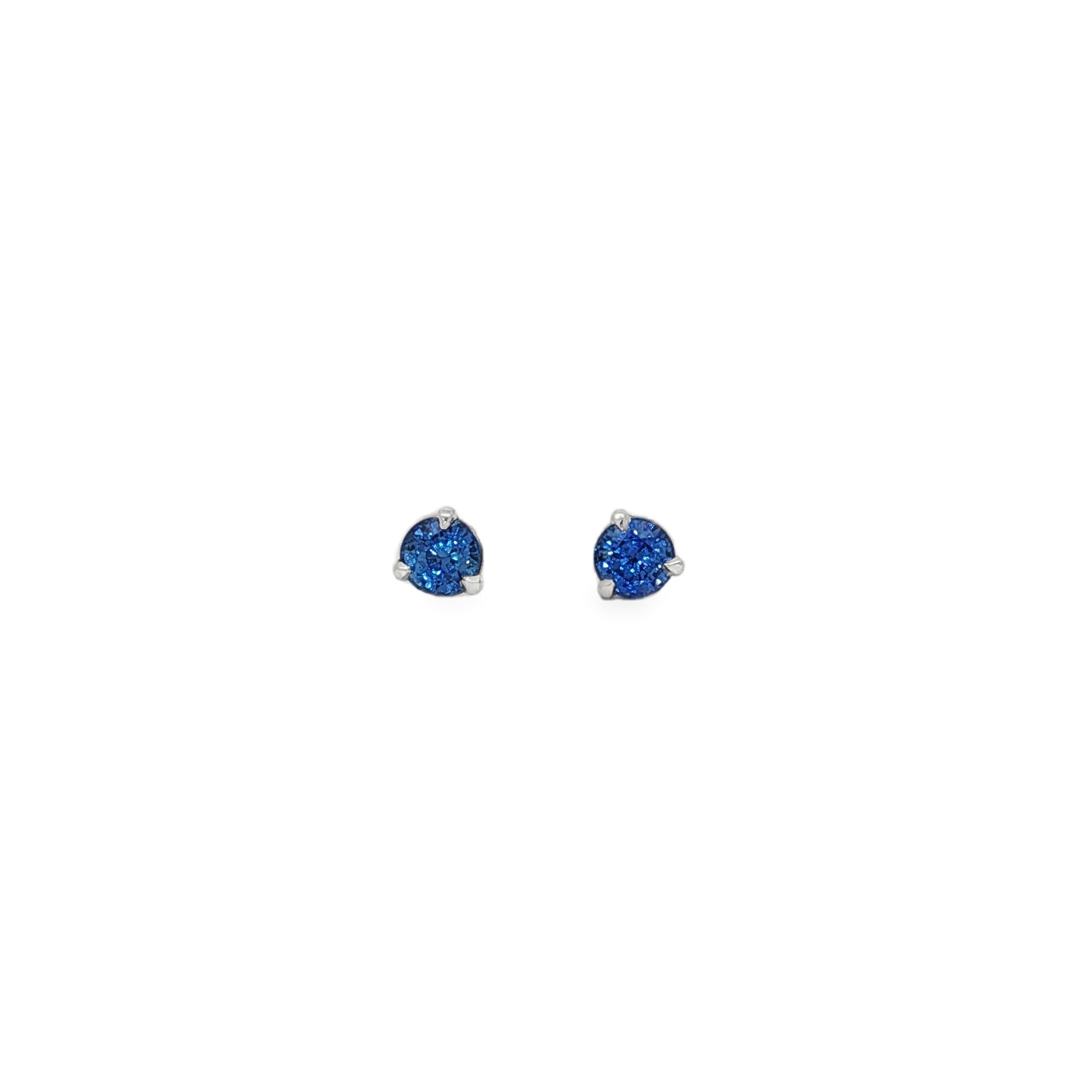 Platinum Blue Sapphire Stud Earrings