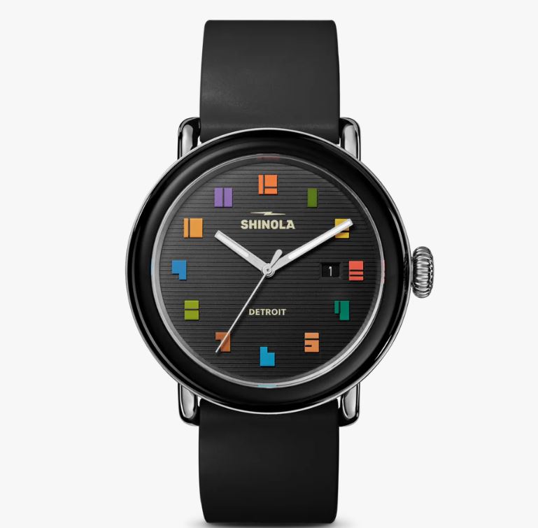 Detrola Watch 41mm, Black Rubber Watch