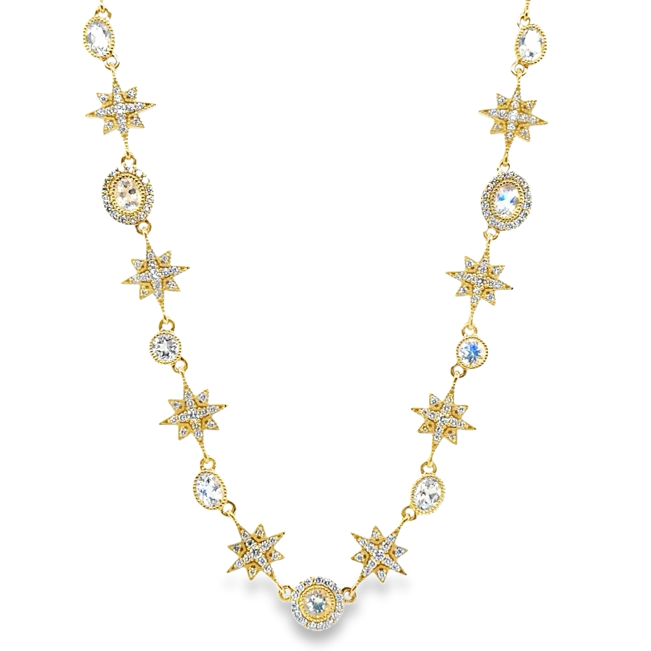Penny Preville 18K Yellow Gold Diamond & Moonstone Necklace