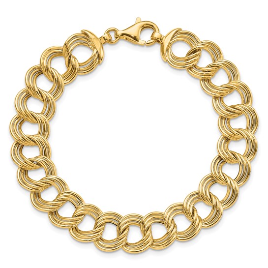 14K Yellow Gold Triple Link Bracelet