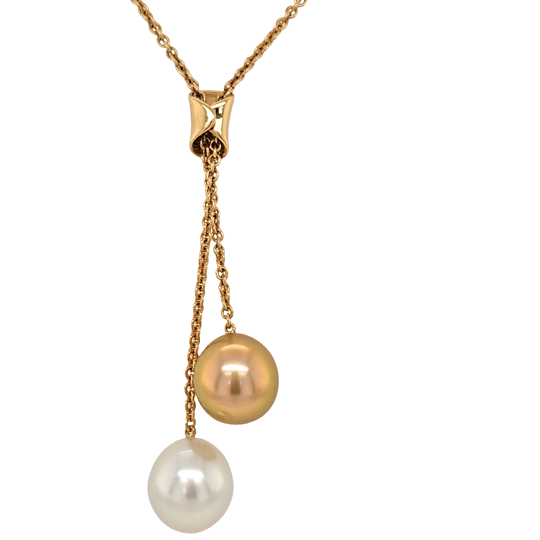 18K Yellow Gold Cultured South Sea Pearl Earrings
