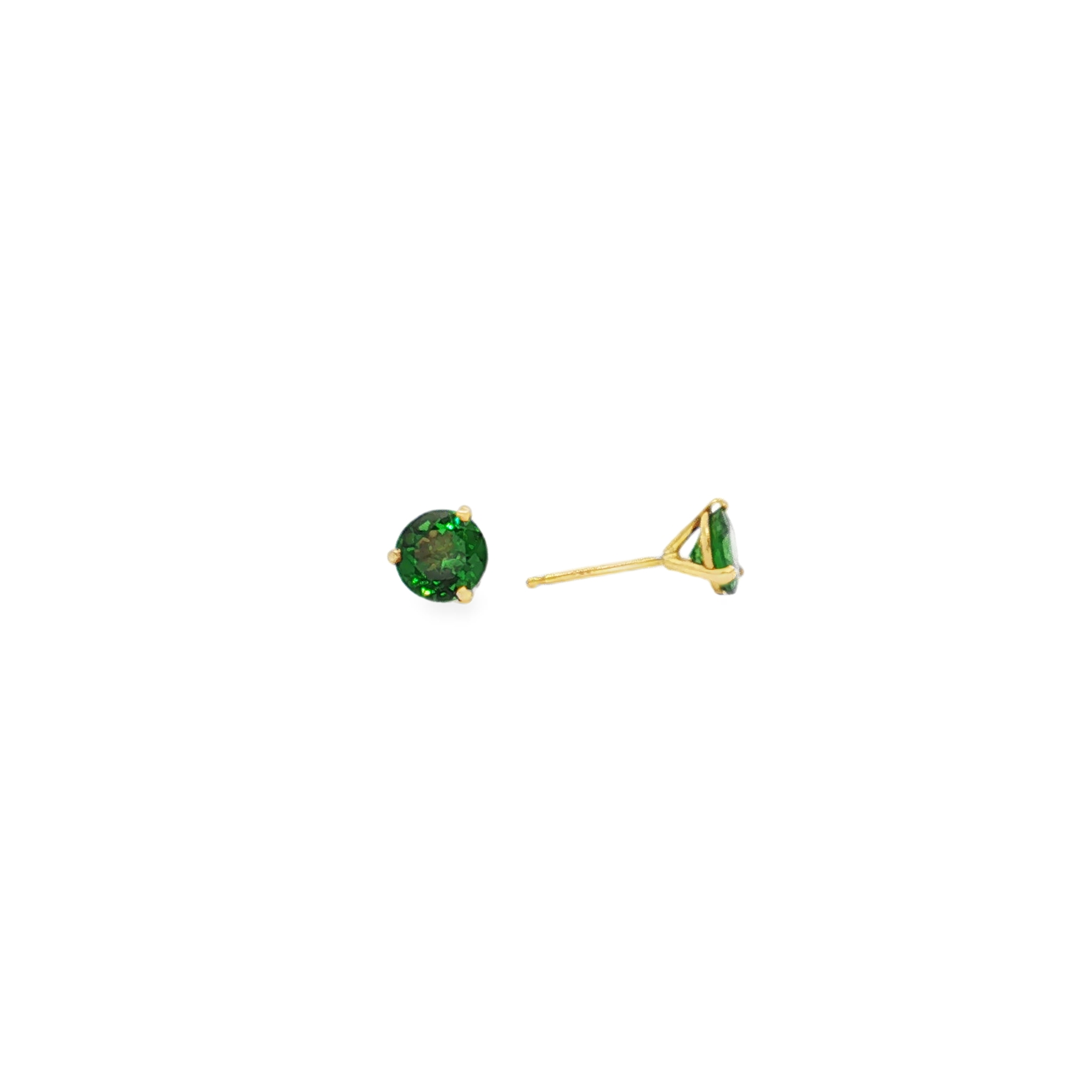18K Yellow Gold Tsavorite Stud Earrings