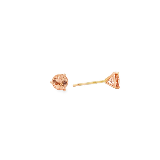 18K Rose Gold Imperial Topaz Stud Earrings - 6573