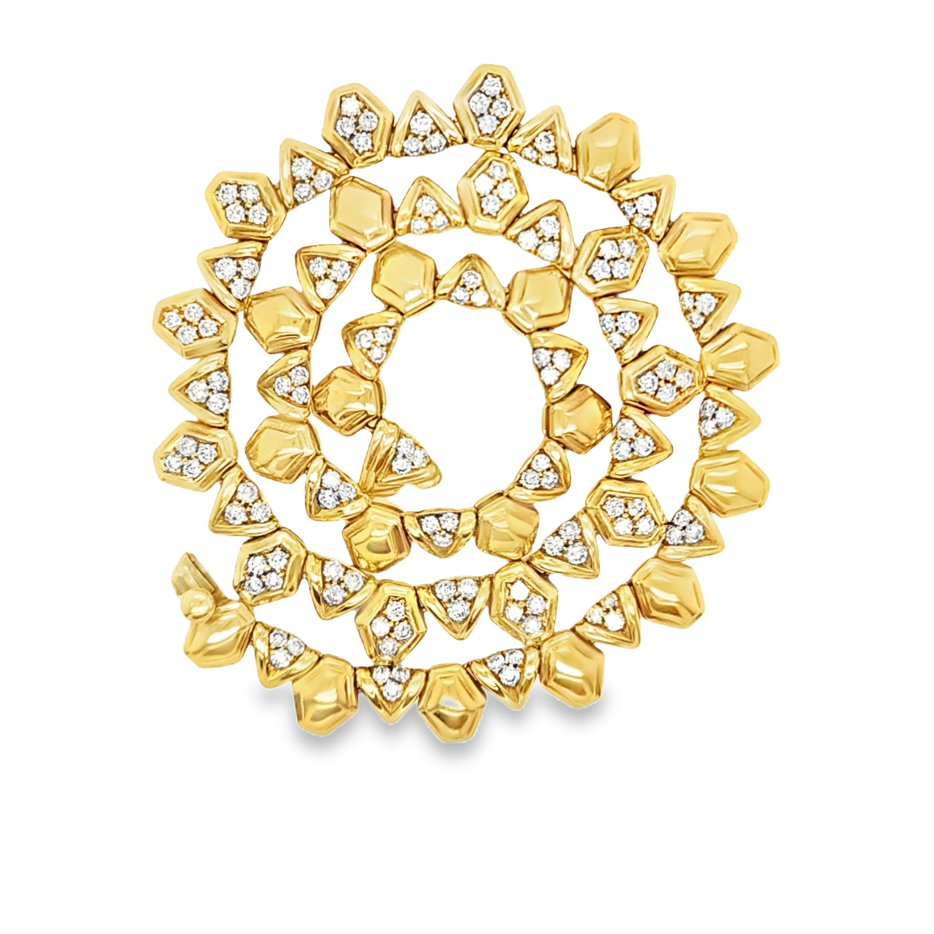 18K Yellow Gold Diamond Collar Necklace - N4060-3