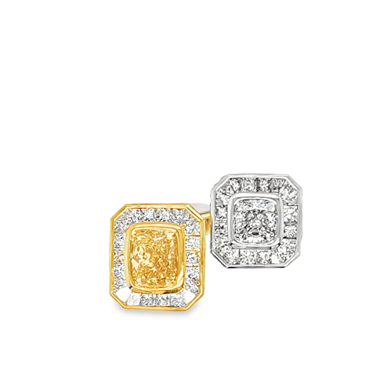 18K White and Yellow Gold Open Diamond Ring - R4638-1