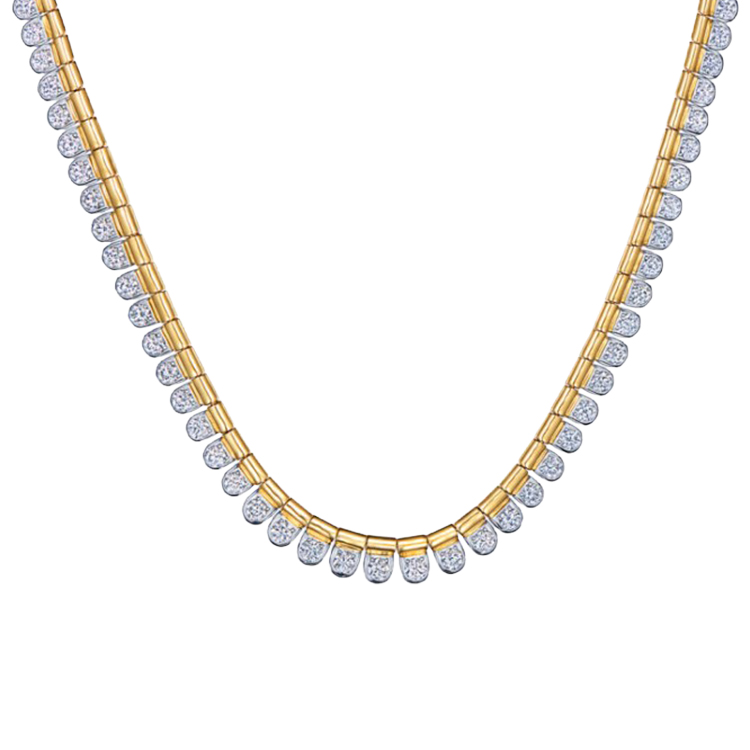 KWIAT 18K White and Yellow Gold Diamond Fringe Necklace