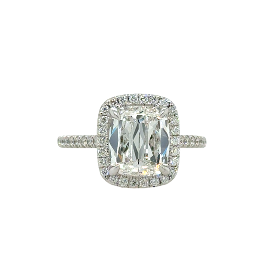 Henri Daussi 18K White Gold Diamond Halo Ring - ALG2748