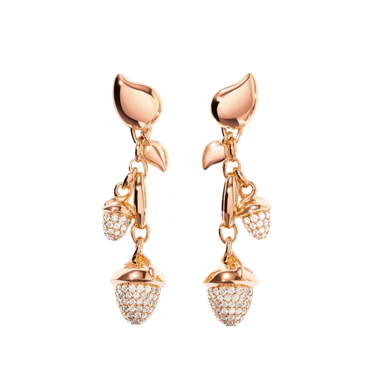 Tamara Comolli 18K Rose Gold Diamond Dangle Earrings