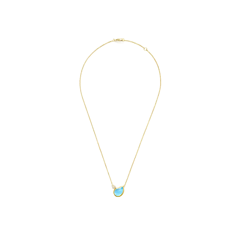 Tamara Comolli 18K Yellow Gold Topaz and Diamond Drop Necklace